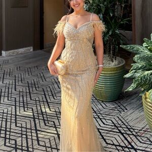Elegant champagne gold Evening Gown